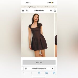 ISO!!!!!!  Reformation Oaklyn Dress in chocolate chip size 8